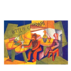 Fortunato Depero Futuristische dekorative Keramikplatte