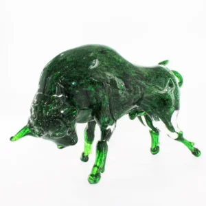Murano-Glasskulptur "Grüner Stier"